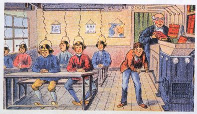L'&eacute;cole du futur imagin&eacute;e vers 1900 (reproduit dans SVJ, No 124, janvier 2000, sans date et sans r&eacute;f&eacute;rence &agrave; l'ouvrage d'origine)